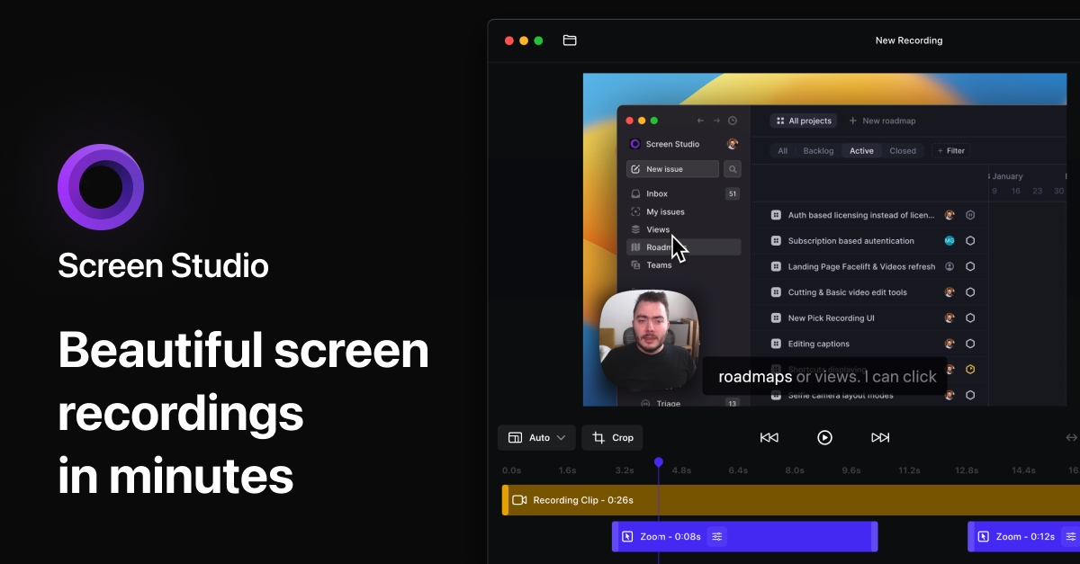 Screen Studio - Professional screen recorder for Mac